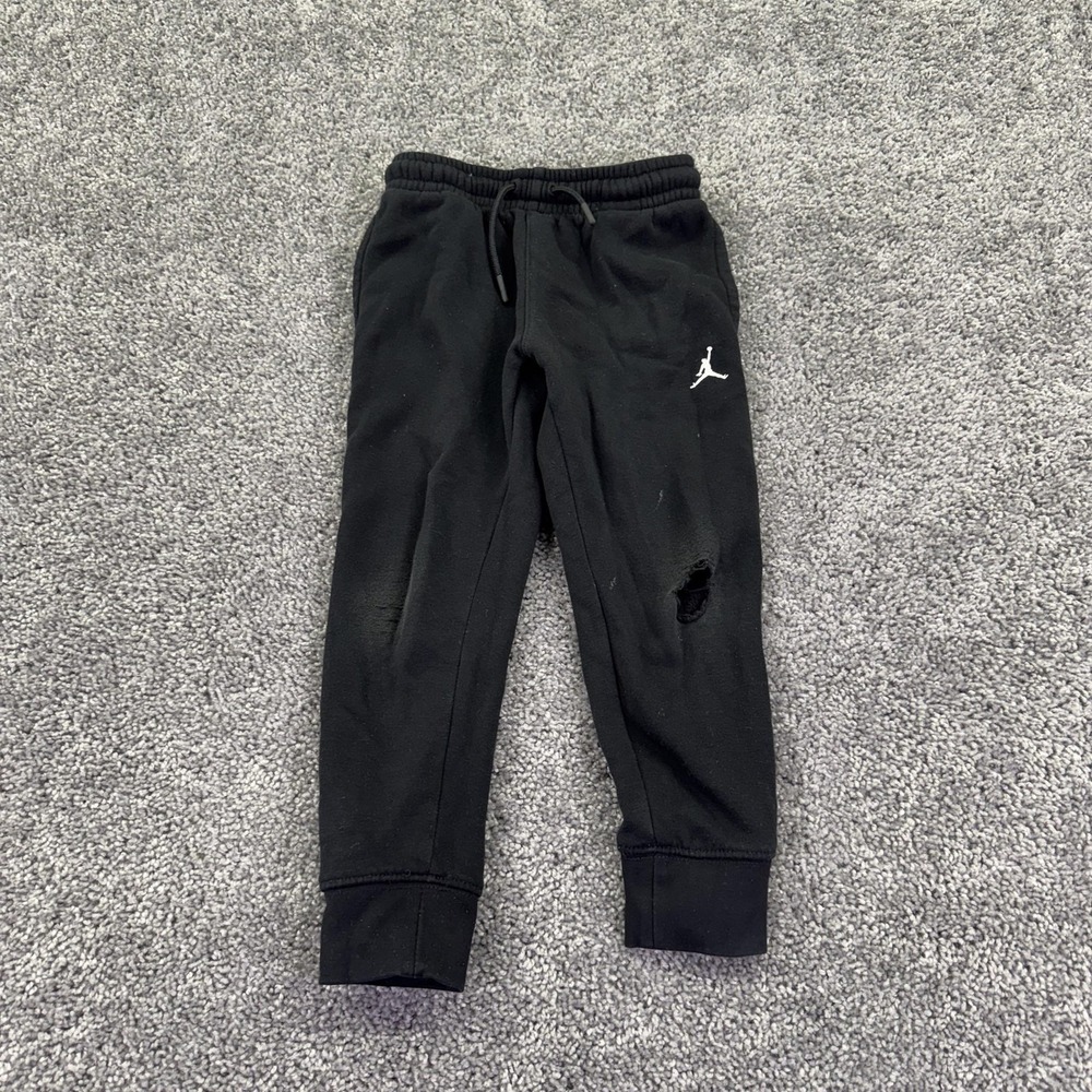 Jordan Pants Kids 5 Black Fleece Jogger Elastic Waist Basketball Gym Play